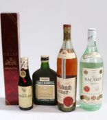 Asbach Uralt Fine Old Brandy, 40% vol. 70cl; together with four other various bottles (5)
