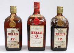 Two Bell's Royal Vat 12 Years Old Blended Scotch Whisky 4/5 Quart bottles, 86 Proof; together with