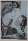 Janssen, Horst (1929 -Hamburg- 1995) - Mappe Utamaro: Bergfrau Yamauba und das Riesenkind Kintaro, 