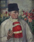 Rang, Karl (1886-1965) - Der Tulpenhändler, Öl auf Holz, rechts oben signiert „C.Rang“, ca.31x24,7 