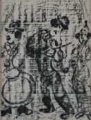 Chagall, Marc (1887 Witebsk - 1985 St. Paul de Vence) - Straßenmusikanten/Les Musiciens Vagabonds, 