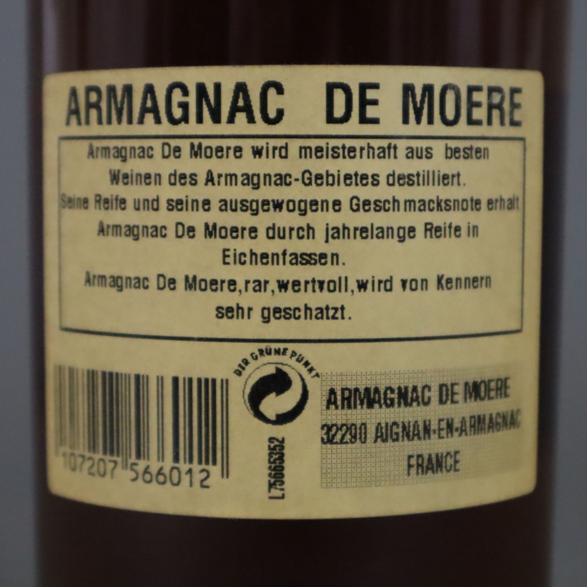 Armagnac - De Moere, Vielle Réserve, 1975, 40% vol. alc., 0,7 Liter - Bild 4 aus 4