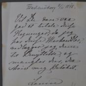 Louise von Hessen-Kassel, Königin von Dänemark (1817-1898) - Eigenhändig geschriebener Brief mit Un