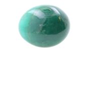 Loser Smaragd - 36,71 ct., ovaler Cabochon, grün, transparent, behandelt, Maße: 23,5 x 19,5 x 11,9 