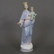 Porzellanfigur "Madonna mit Kind" - Nao/Lladro, Spanien, Porzellan, polychrom bemalt in Unterglasur