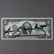 Warhol, Andy (1928 Pittsburgh - 1987 New York, nach) - „Two Dollar Bill“, 2 Dollarnote mit Gelegenh