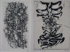 Unbekannte/r Künstler/in (20.Jh.) - Zwei abstrakte Kompositionen, jeweils Radierung mit Prägedruck,