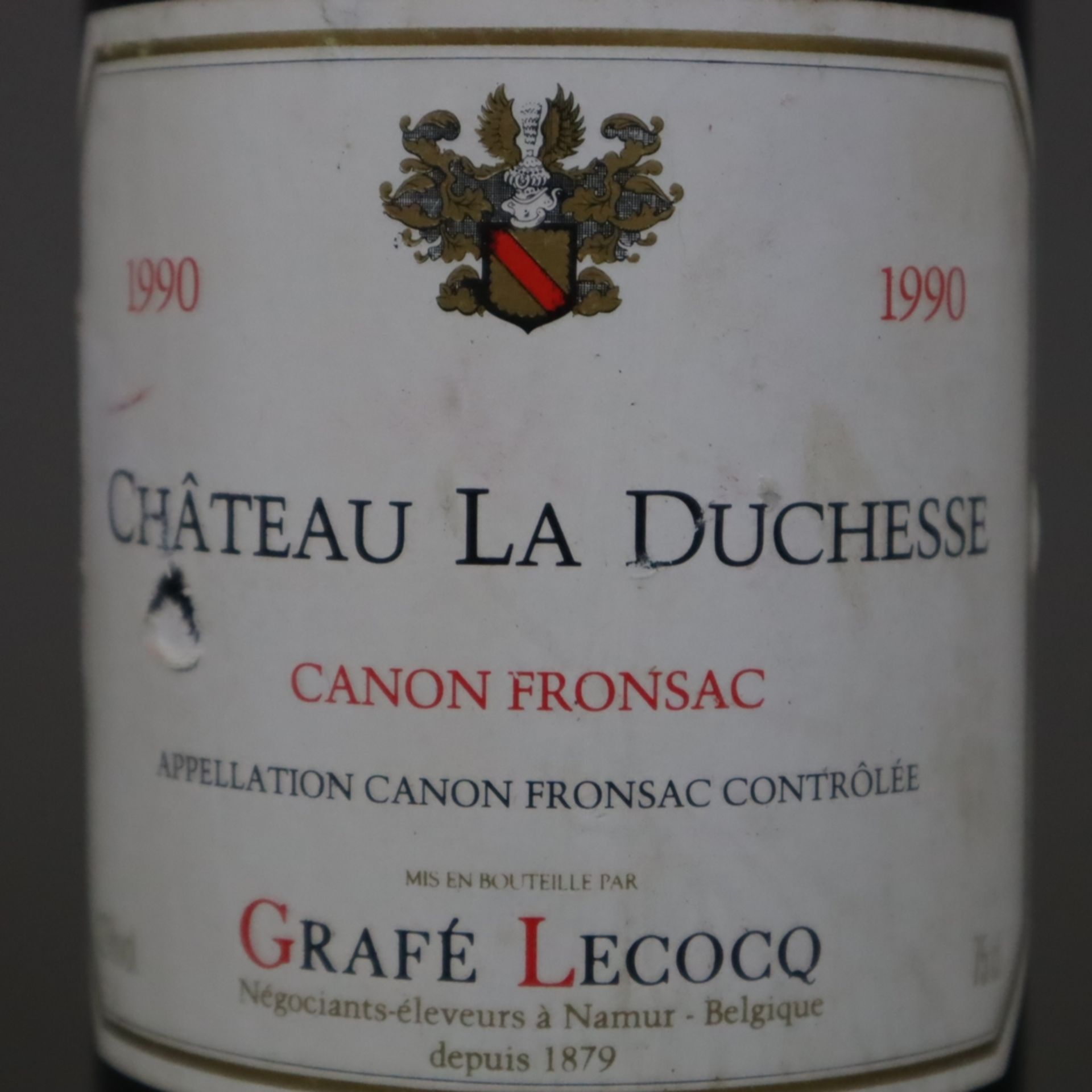 Weinkonvolut - 4 Flaschen, davon 2 Flaschen, "Château la Duchesse", Canon-Fronsac 1990, 2 Flaschen  - Bild 6 aus 6