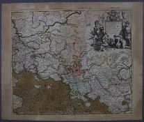 Landkarte - Deutschland, "Teatre de la Guerre sur le Rhein, Moessele, Mayn & le Necker", grenz- und