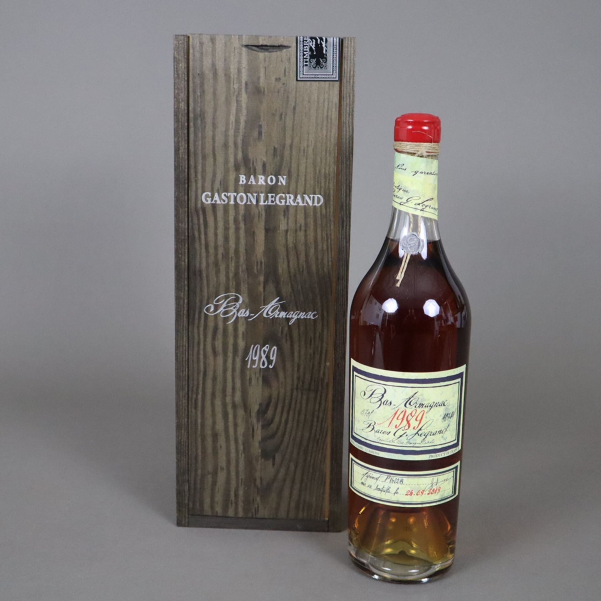 Armagnac - Baron Gaston Legrand, 1989, 0,7 Liter, in Holzbox