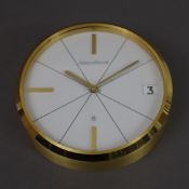 Schreibtischuhr mit Datum - Jaeger LeCoultre, Schweiz um 1960/66, Messinggehäuse, verglast, größere