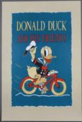 Disney-Poster mit Donald Duck - "Donald Duck and his Friends", Farboffsetdruck auf Halbkarton, Verk