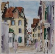 Brönnimann, Elisabeth (20.Jh.) - "Rapperswil", 1990, Aquarell auf Papier, unten rechts signiert, da