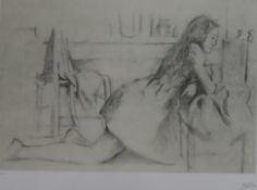 Balthus (Balthasar Kłossowski de Rola, 1908-2001) - "Jeune fille agenouillée", 1994, Original-Litho