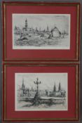 Zwei Hamburg-Ansichten - Zwei Radierungen, jeweils signiert, ortsbezeichnet "Hamburg", in der Platt