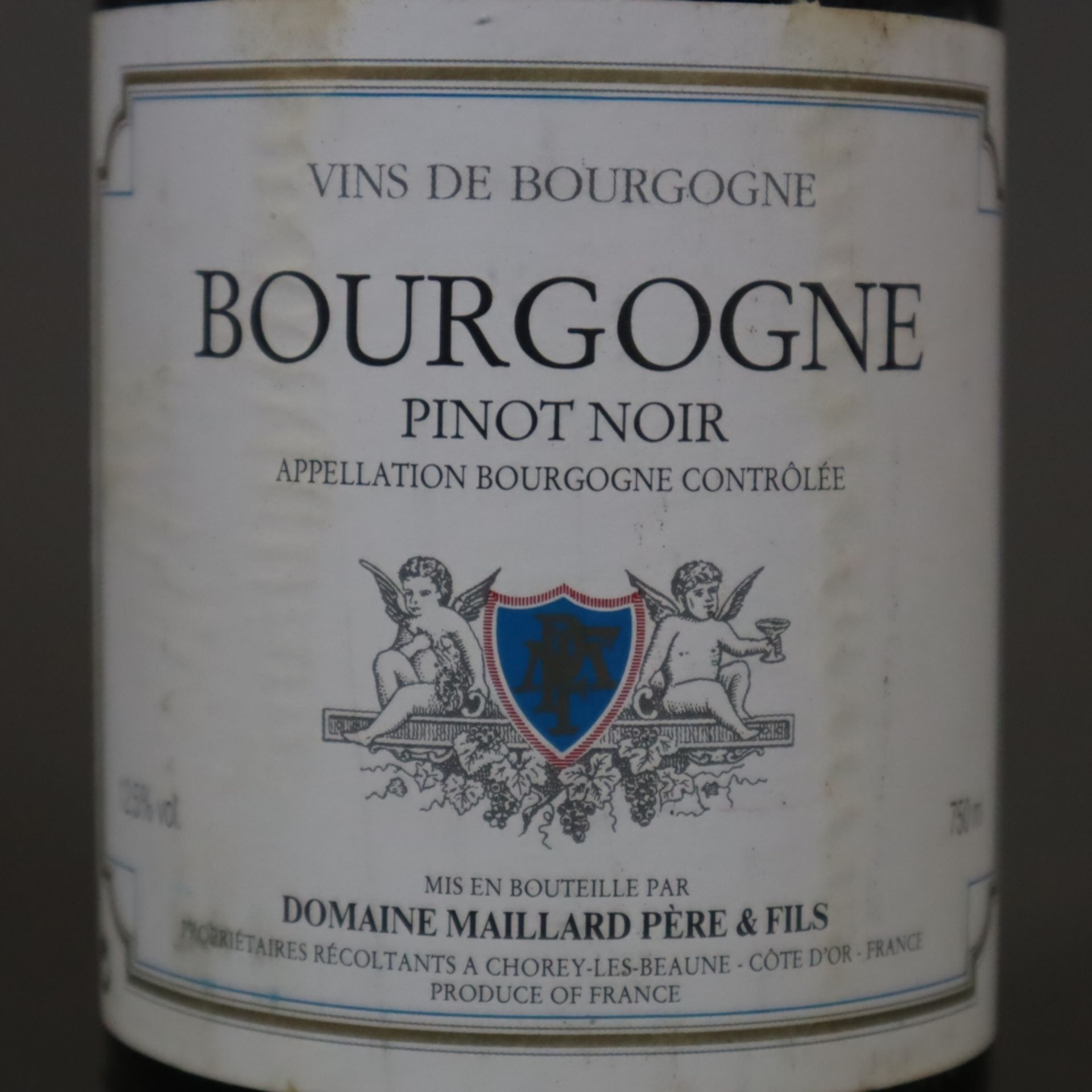 Weinkonvolut - 5 Flaschen, Bourgogne Pinot Noir, Domaine Maillard Père & Fils, 1995, je 0,7 Liter,  - Bild 3 aus 3