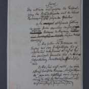 Wendt, Gustav (1848 Paderborn - 1933 Hamburg, deutscher Politiker) - Eigenhändig beschriftetes Entw