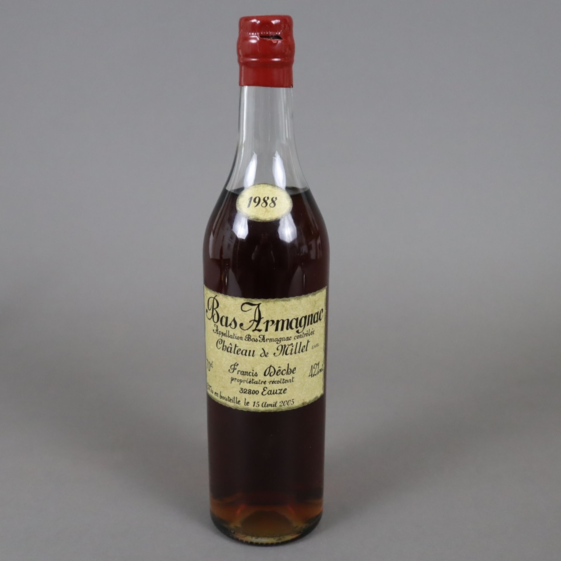 Bas-Armagnac -1988 Château de Millet, Vintage Bas-Armagnac, Abfüllung 2005, 0,7 Liter