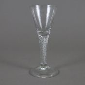 Fadenglas - 18./19.Jh., farbloses Glas, auf rundem gewölbtem Stand konischer Schaft in kelchförmige