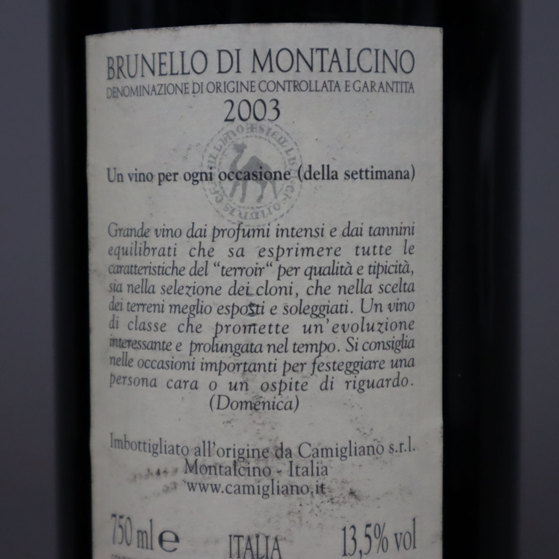 Weinkonvolut - 2 Flaschen, davon 1 Flasche Brunello di Montalcino, Alto di Bruca 2000, 1 Flasche Br - Bild 8 aus 8