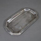Kleines Silbertablett - 925er Silber, gestempelt "STERLING", eckige Form mit geschweiften, leicht r