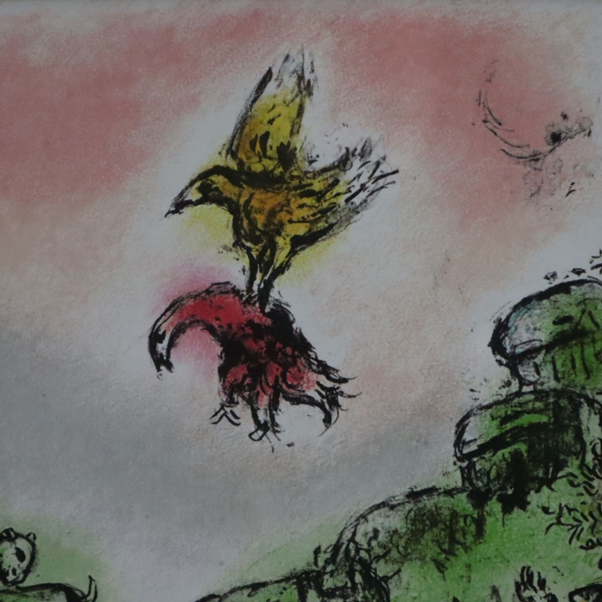 Chagall Marc ((1887-1985) - „Das Vorzeichen“ / „Le présage, L'autour de la colombe“, Farblithografi - Image 3 of 4