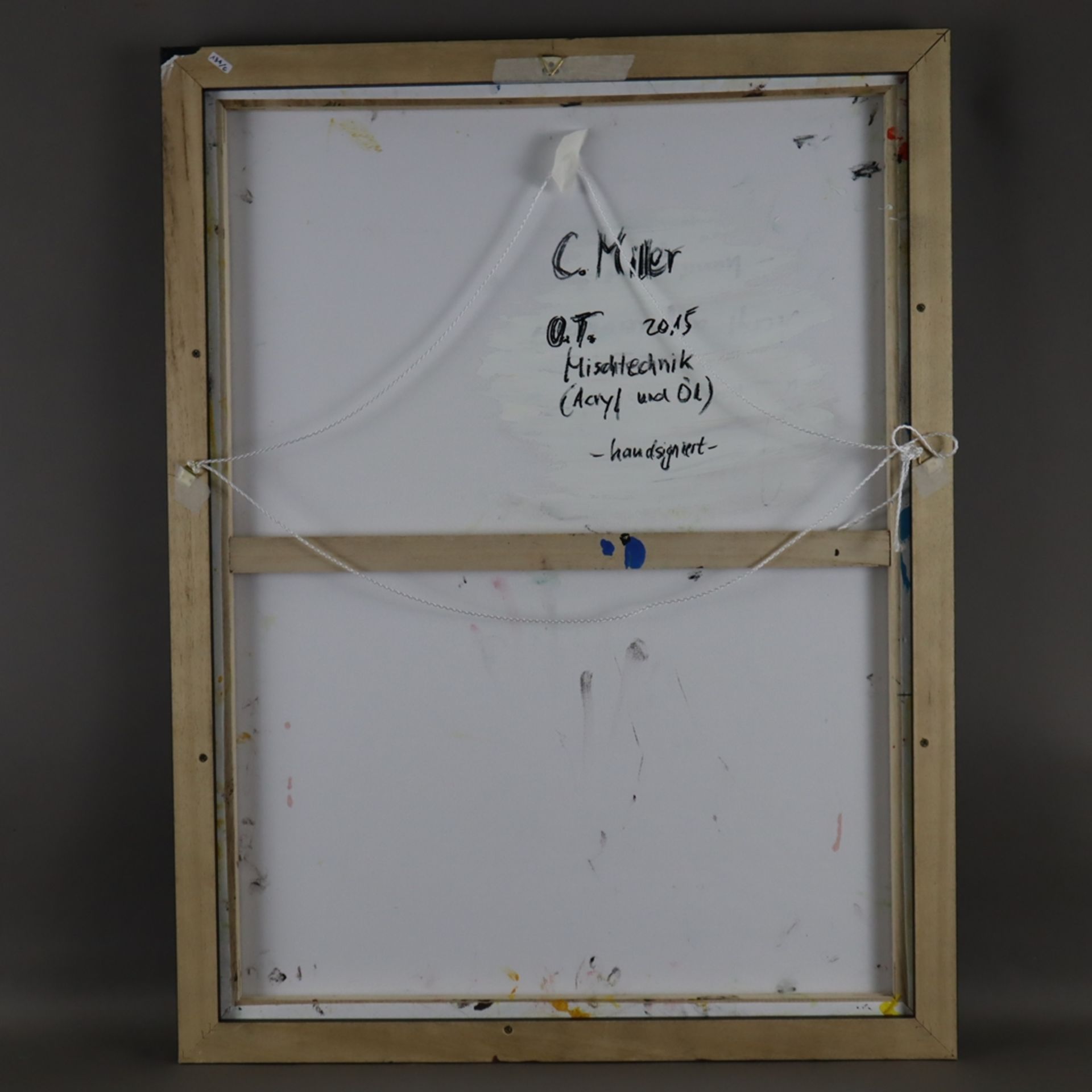 C. Miller - Ohne Titel, Acryl/Öl auf Leinwand, unten rechts signiert, gerahmt, ca.65x85cm - Image 5 of 5