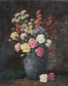 Matisse, Camille (19./20.Jh., französischer Künstler) - Stillleben mit Blumen in Vase, Öl auf Press