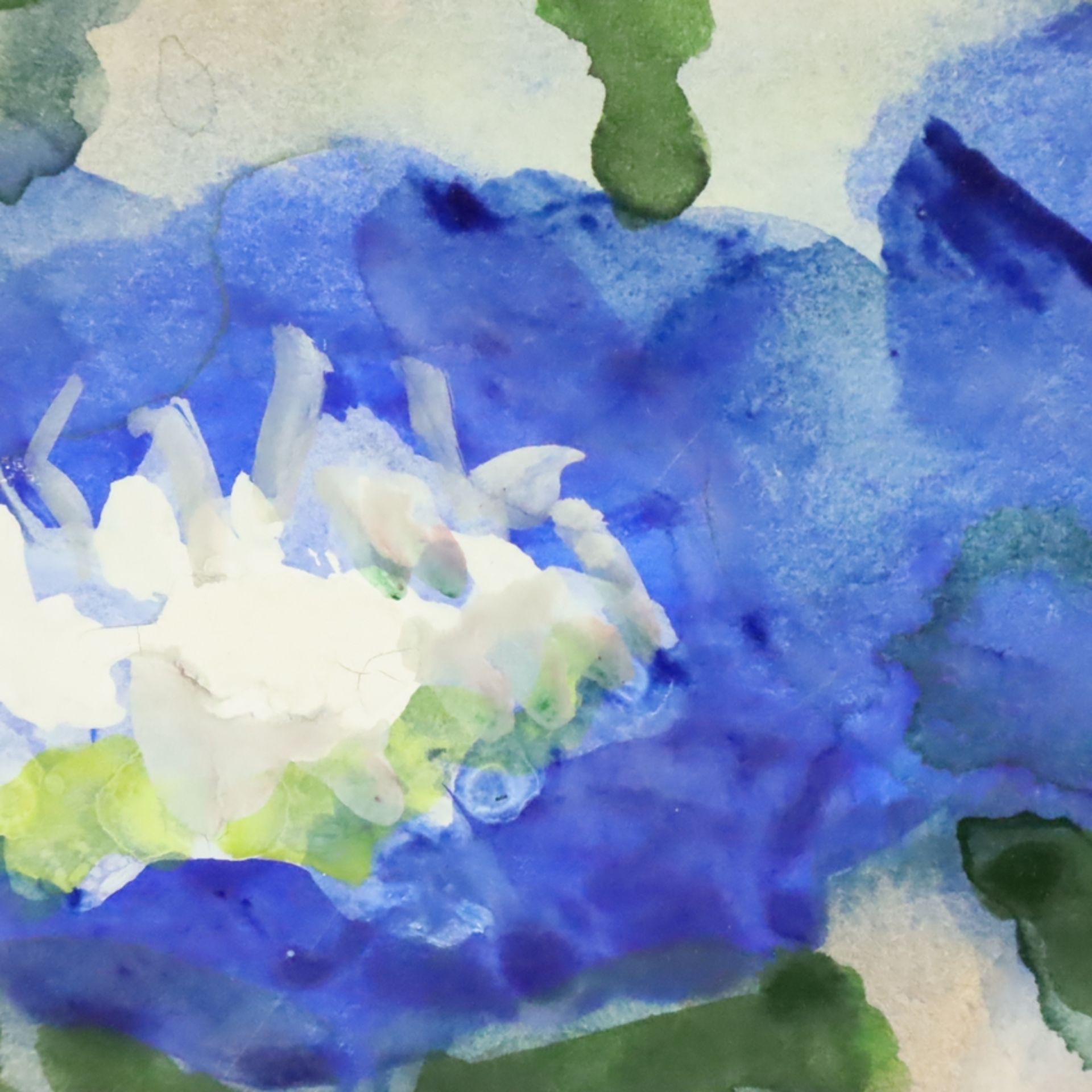 Fußmann, Klaus (*1938 Velbert) - "Anemonen, blau", Aquarell/Gouache, unten rechts signiert, Blattma - Image 2 of 4