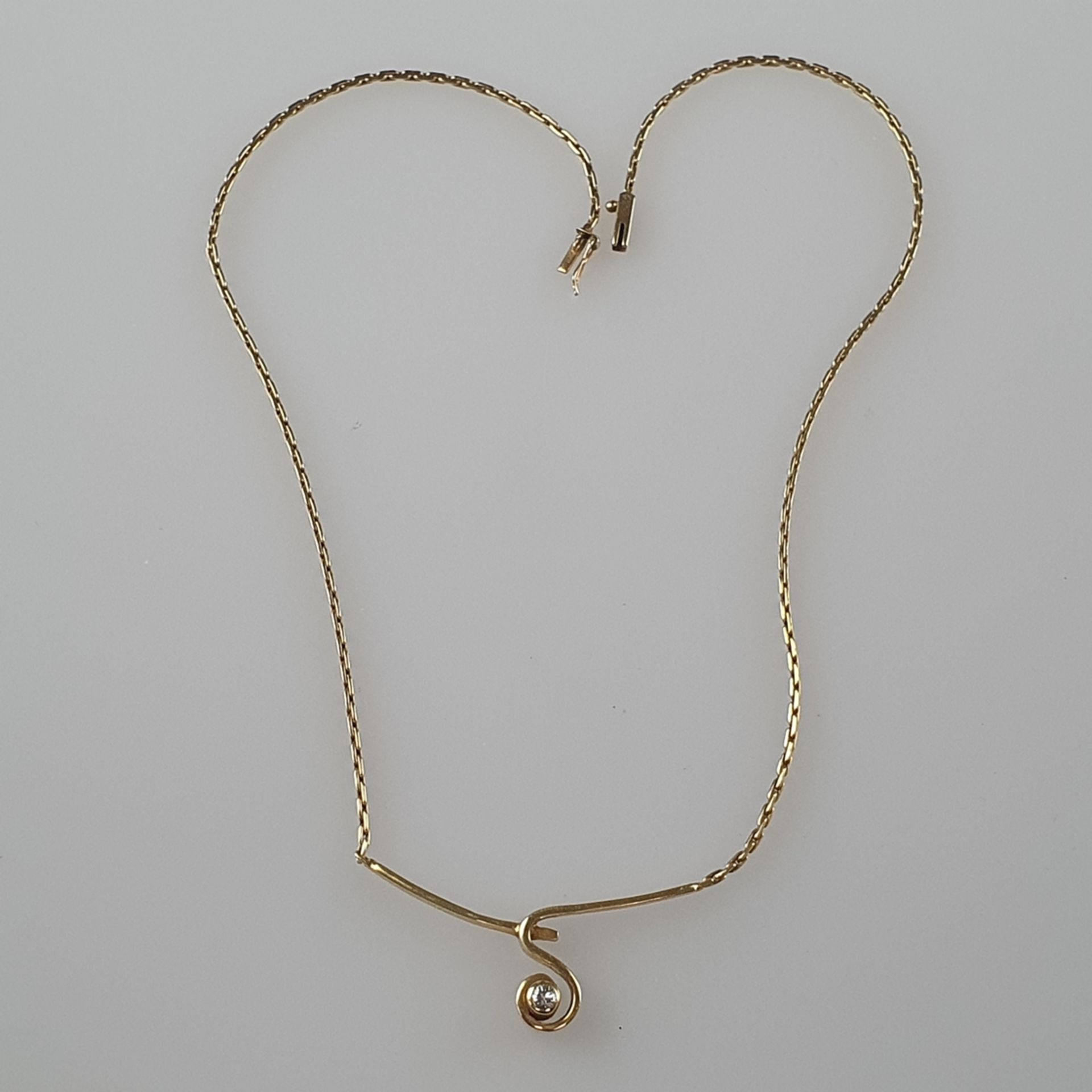 Gold-Schmuckset - Gelbgold 585/000, gestempelt, 3-tlg, bestehend aus filigranem Collier (L.ca.39,5c - Bild 6 aus 8