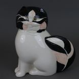 Sitzende Katze - Goebel, Keramik, farbig bemalt, Entwurf von George Selim (1984), rückseitig signie