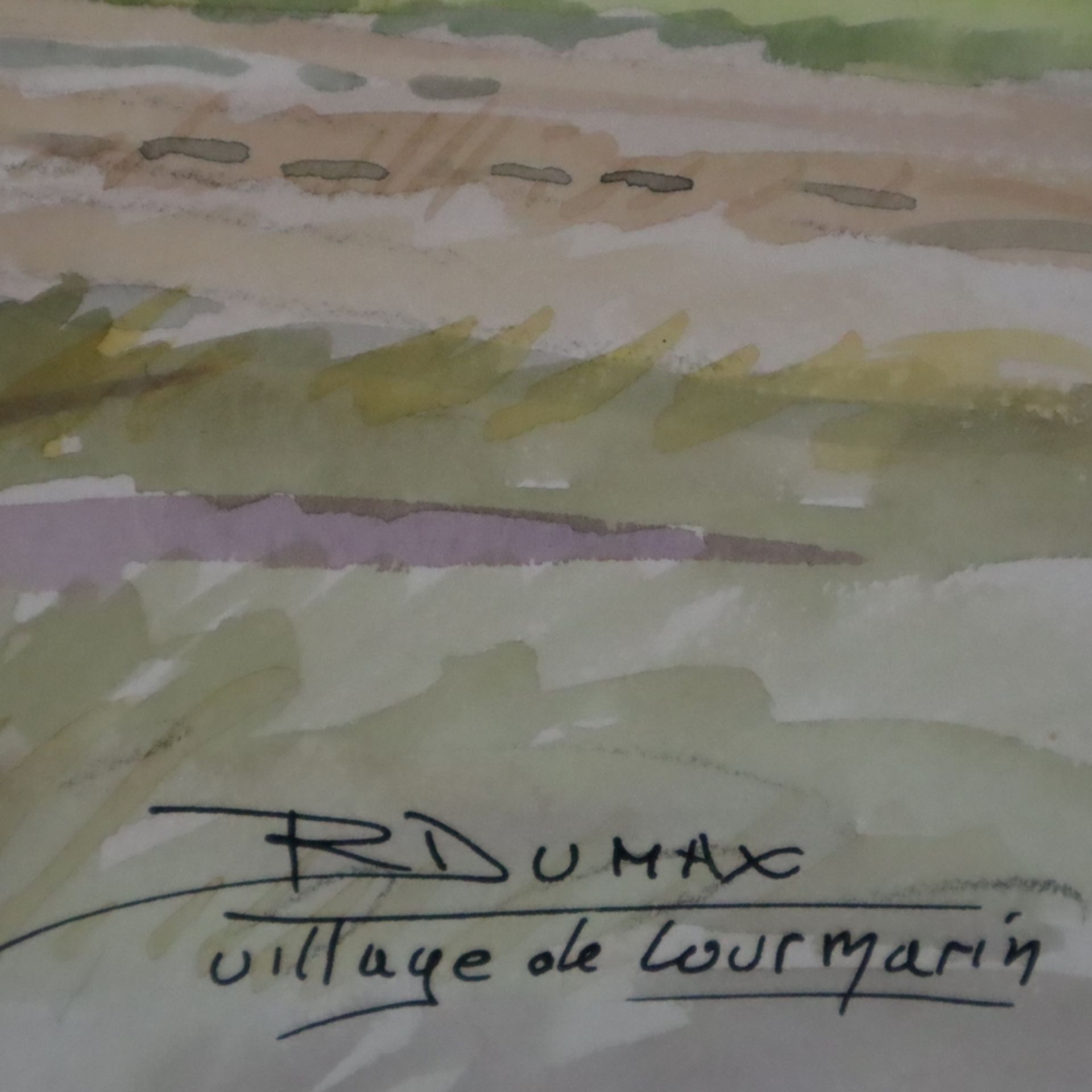 Dumas, R. (20.Jh.) - "Village de Lourmarin", Aquarell auf Papier, unten rechts signiert und ortsbez - Image 5 of 5