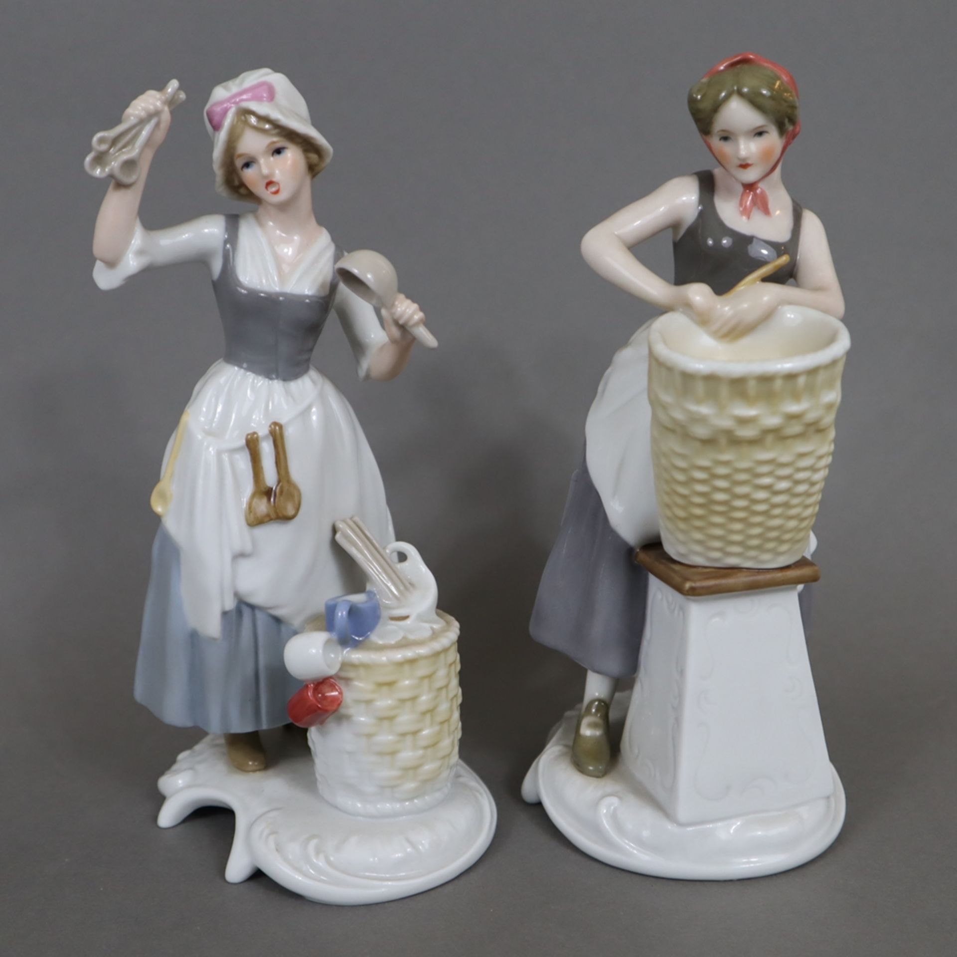 Satz Handwerkerfiguren - 6-tlg, Goebel, Porzellan, polychrom bemalt in Pastelltönen, vollständige S - Image 4 of 8