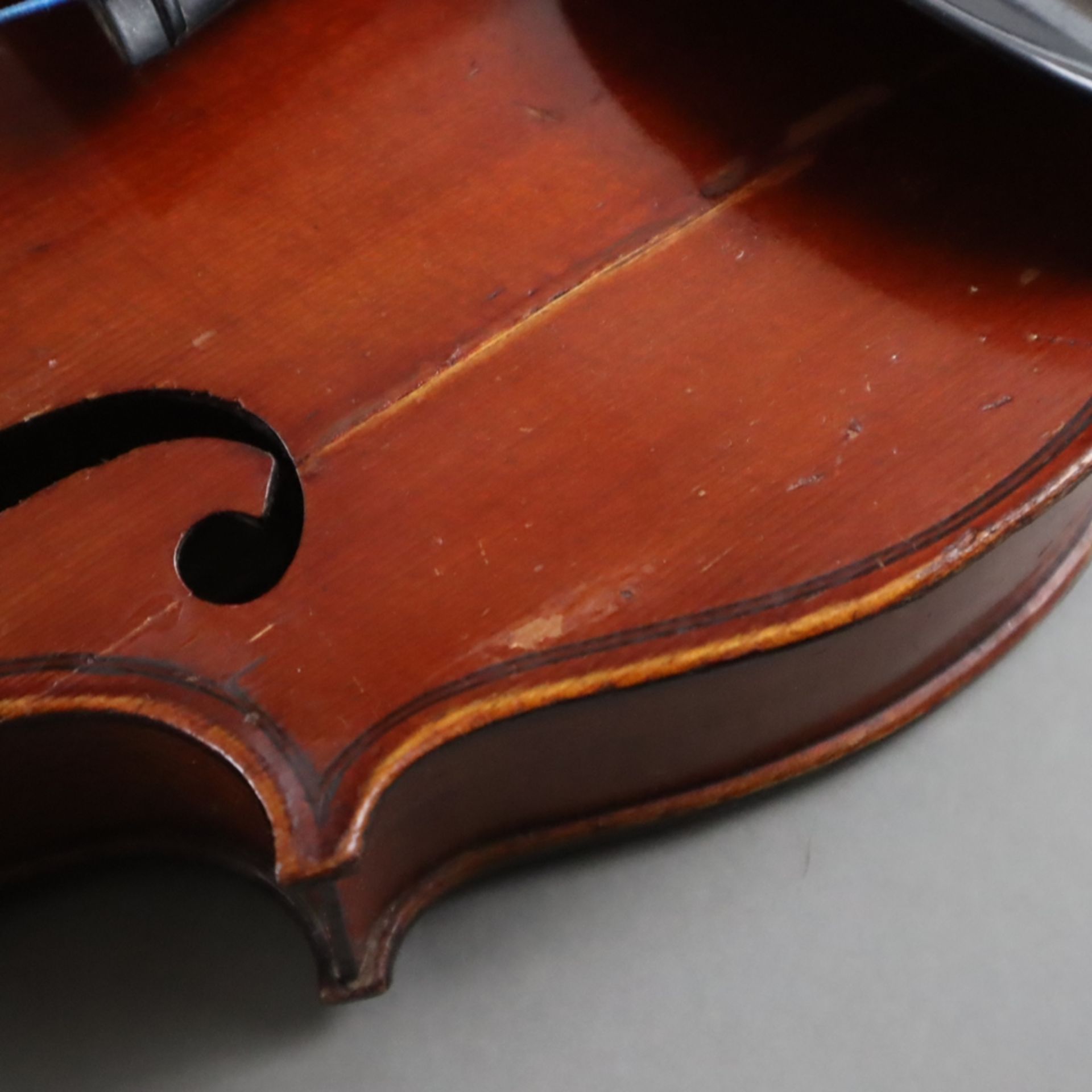 Geige - Frankreich, auf dem Faksimile-Etikett bezeichnet "Daniel Moinel à Paris / 45 Rue de Roine,  - Bild 5 aus 8