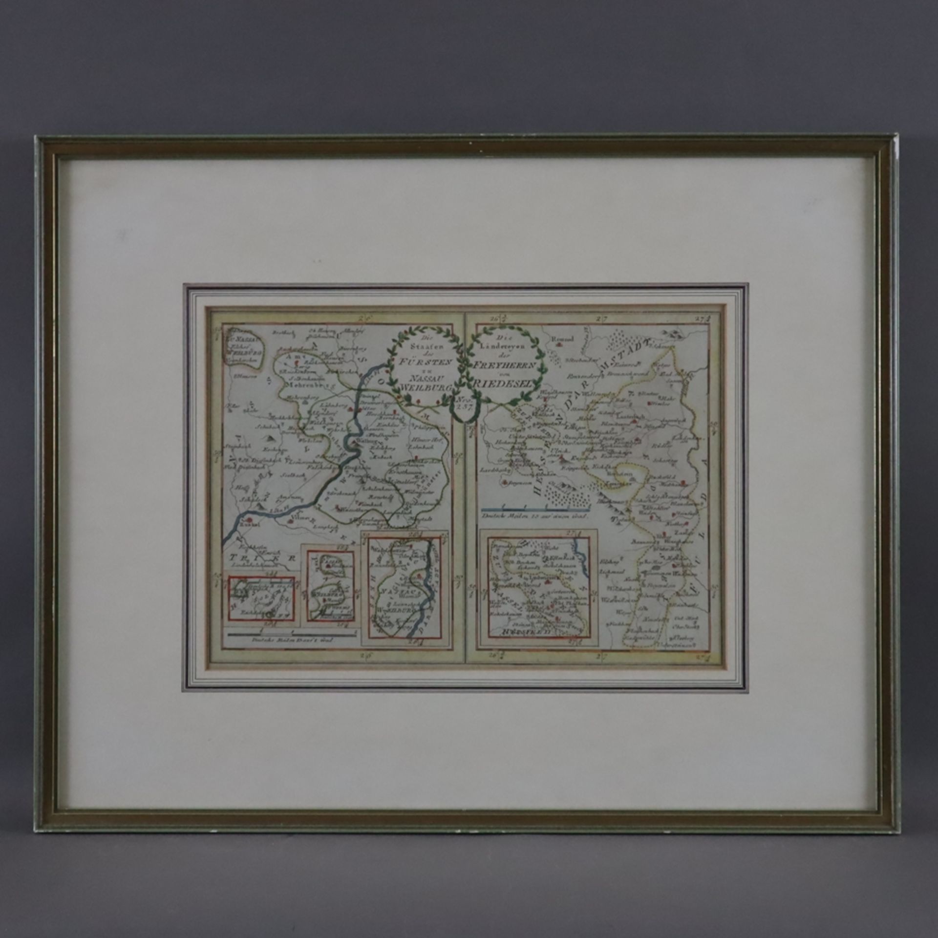 Landkarte - "Die Staaten des Fürsten zu Nassau Weilburg" und "Die Ländereien des Freyherrn von Ried - Image 2 of 6