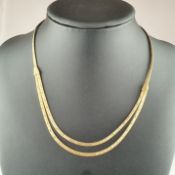 Goldcollier - Italien, Vicenza, ´Gelbgold 585/000, gestempelt "585" und "254 VI", matte Oberfläche 