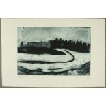 Fußmann, Klaus (*1938 Velbert) - "Landschaft bei Obing", Radierung, unten rechts signiert, links un