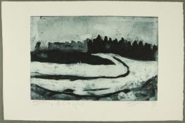 Fußmann, Klaus (*1938 Velbert) - "Landschaft bei Obing", Radierung, unten rechts signiert, links un