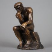 Rodin, Auguste (1840 Paris - Meudon 1917, nach) - "Le Penseur"/ "Der Denker", Bronzereplik, braun p