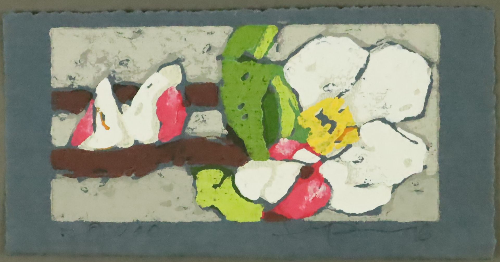 Fußmann, Klaus (*1938 Velbert) - "Kirschblüten", 2016, Farblinolschnitt, unten rechts signiert und 