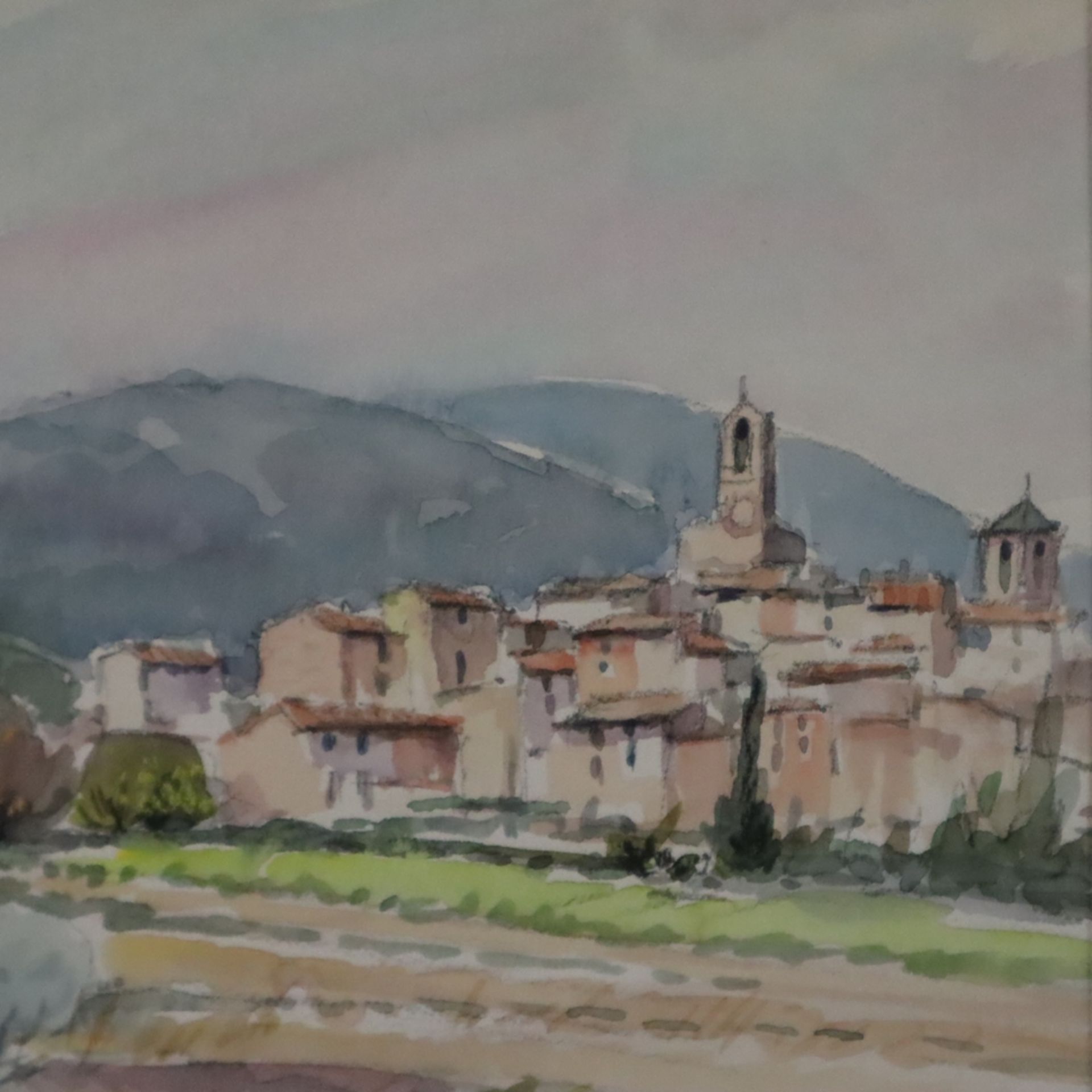 Dumas, R. (20.Jh.) - "Village de Lourmarin", Aquarell auf Papier, unten rechts signiert und ortsbez - Image 4 of 5