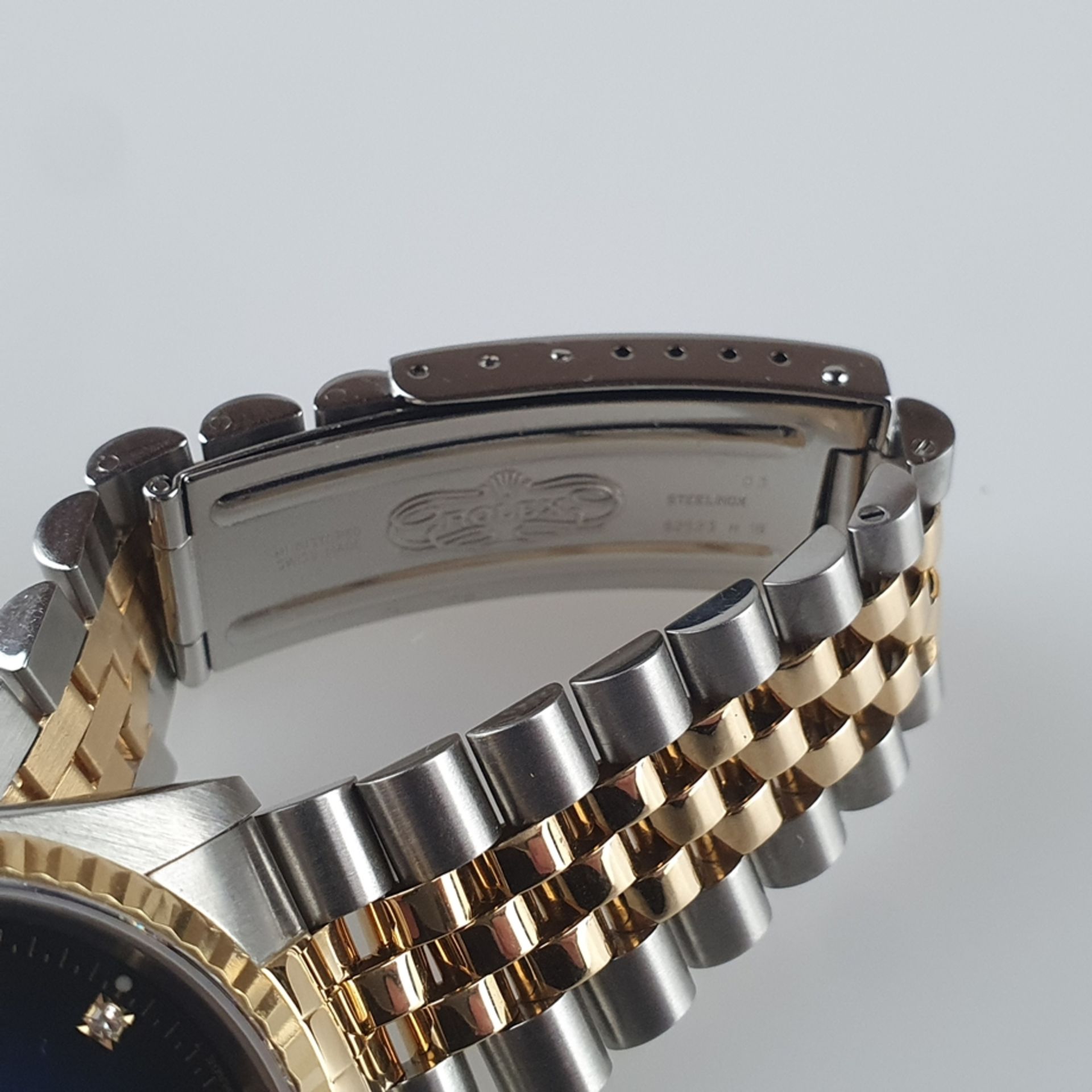 Rolex Oyster Perpetual Datejust - Chronometer in Stahl und Gold kombiniert, blaues Zifferblatt mit - Image 7 of 10