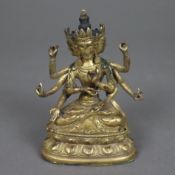 Ushnishavijaya - Sinotibetisch 20.Jh., Kupferlegierung vergoldet, teils leicht berieben, die Verkör