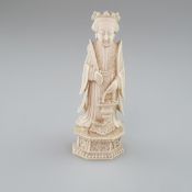 Schachfigur - Dame, Elfenbein, überaus kunstvoll geschnitzt und graviert, H.ca.10 cm, China, ausgeh