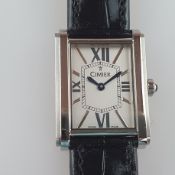 Armbanduhr CIMIER - Schweiz, Quarz-Uhrwerk: ETA 901.001, rechteckiges Edelstahlgehäuse, Saphirglas 