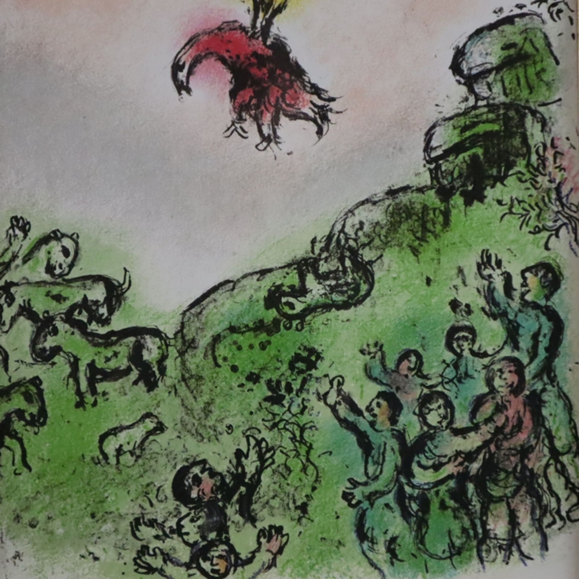 Chagall Marc ((1887-1985) - „Das Vorzeichen“ / „Le présage, L'autour de la colombe“, Farblithografi - Image 4 of 4