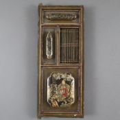 Türflügel eines Kabinett-Lackschränkchens - China, späte Qing-Dynastie, hochrechteckige gegliederte