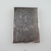 Visitenkartenetui - Sterling Silber, gestempelt „925“, hochrechteckig, mit chinesischem Motiv, ca.8