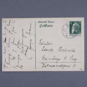 Mann, Thomas (1875 Lübeck - 1955 Zürich, deutscher Schriftsteller) - Eigenhändige Postkarte an Zden