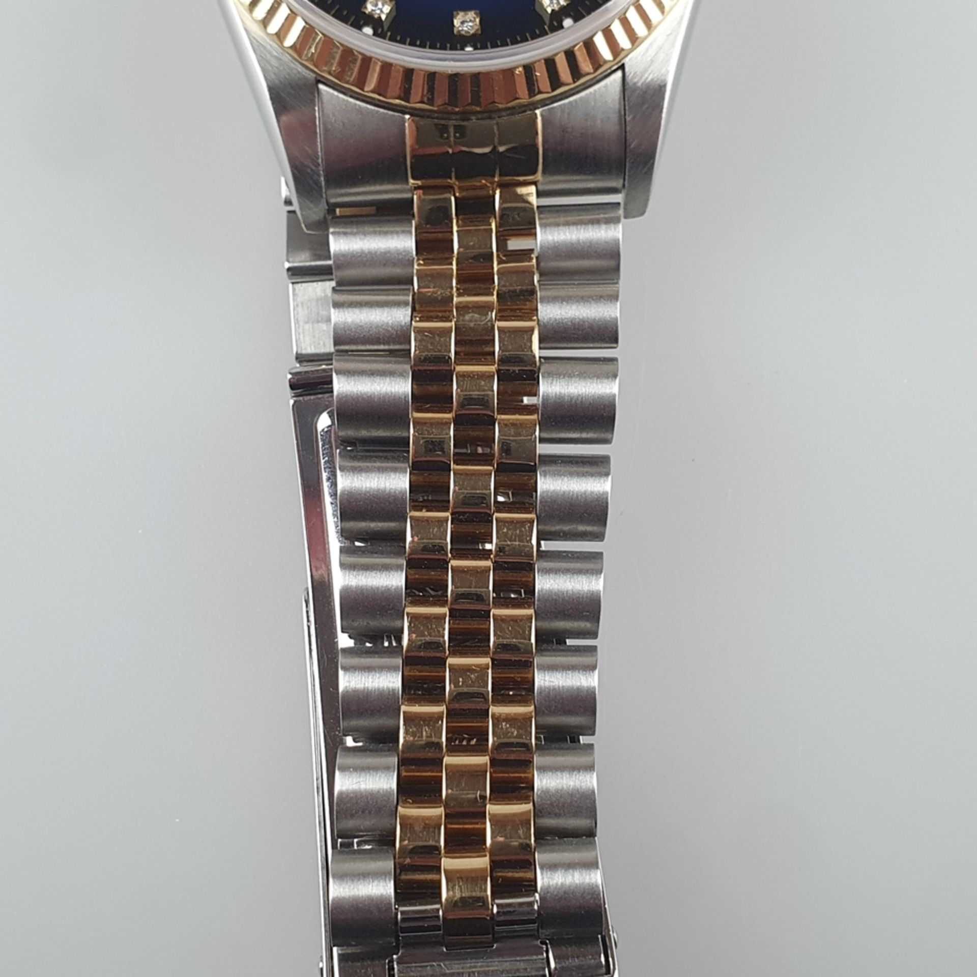 Rolex Oyster Perpetual Datejust - Chronometer in Stahl und Gold kombiniert, blaues Zifferblatt mit - Image 5 of 10